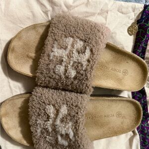 Tory Burch Tan and Cream Wedges